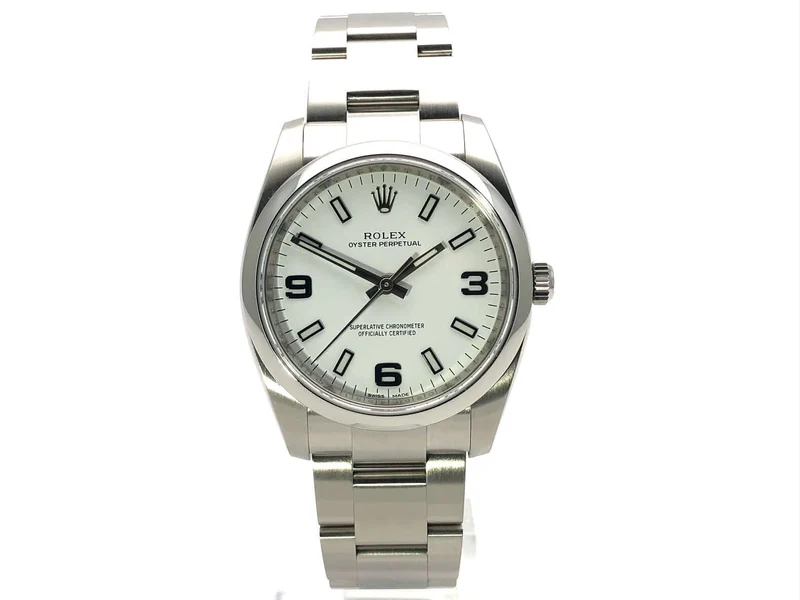 Rolex Oyster Perpetual 34 Weiß Arabisch 114200 aus 2020 LC100