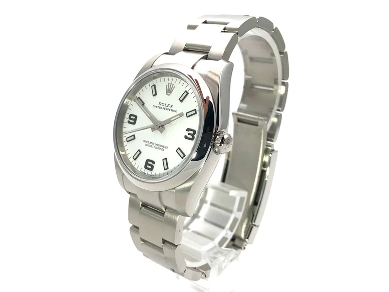 Rolex Oyster Perpetual 34 Weiß Arabisch 114200 aus 2020 LC100