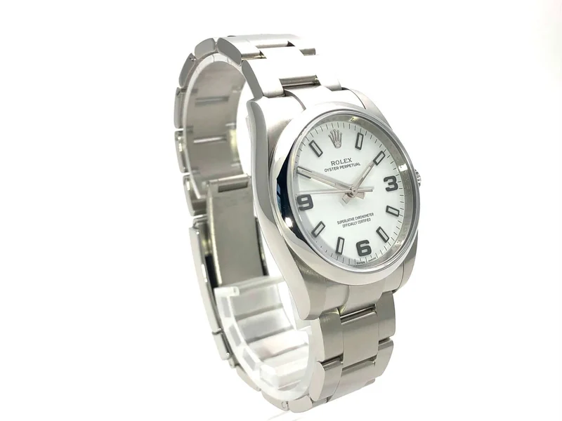 Rolex Oyster Perpetual 34 Weiß Arabisch 114200 aus 2020 LC100