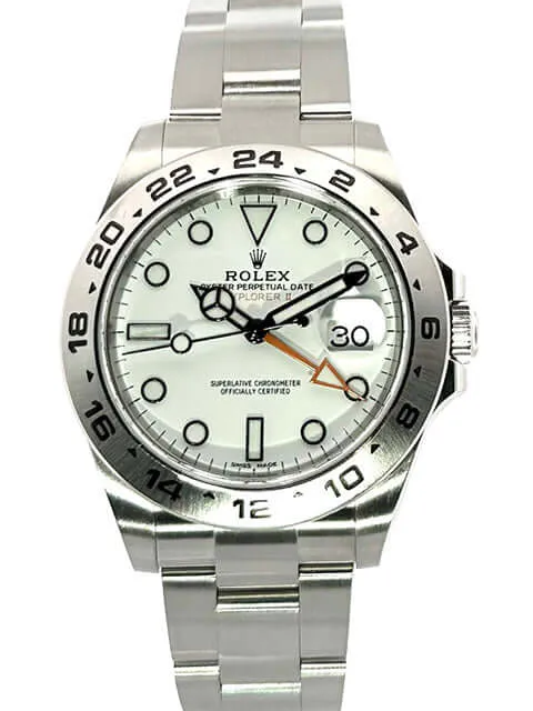 Rolex Explorer II 42 Edelstahl 216570 weißes Zifferblatt