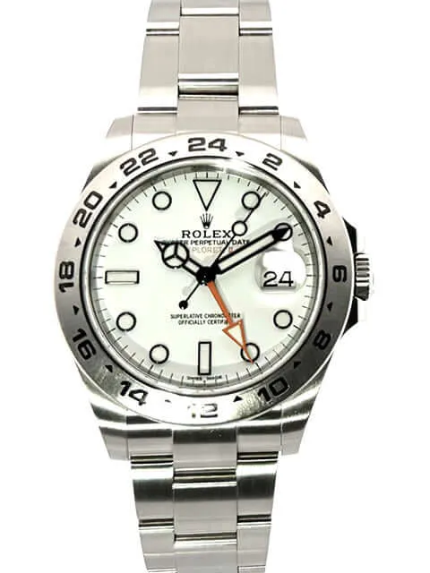 Rolex Explorer II 42 Edelstahl 216570 weißes Zifferblatt