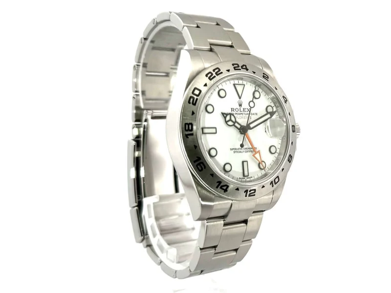 Rolex Explorer II 42 Edelstahl 216570 weißes Zifferblatt
