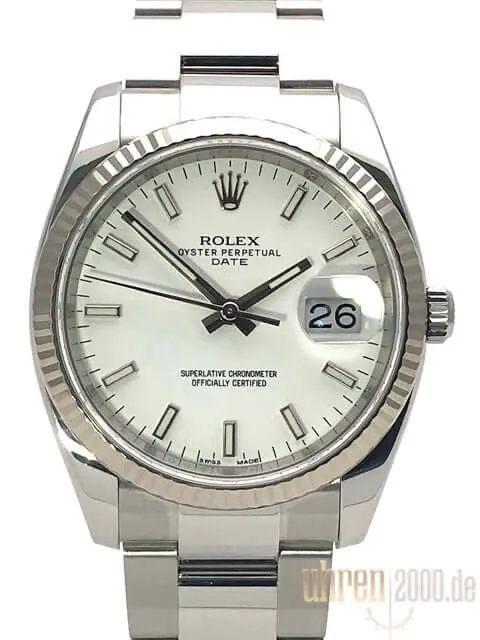 Rolex Oyster Perpetual Date 34 Weiß 115234 aus 2017