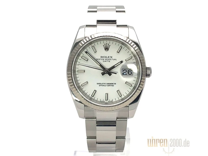 Rolex Oyster Perpetual Date 34 Weiß 115234 aus 2017