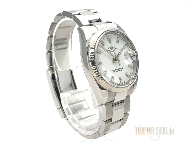 Rolex Oyster Perpetual Date 34 Weiß 115234 aus 2017