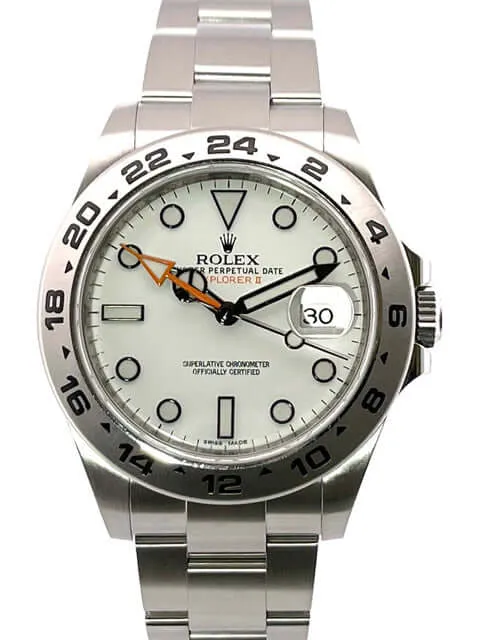 Rolex Explorer II 42 Edelstahl 216570 weißes Zifferblatt aus 2015