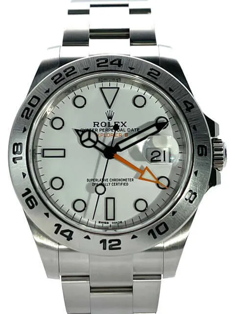 Rolex Explorer II 42 Edelstahl 216570 weißes Zifferblatt aus 2018