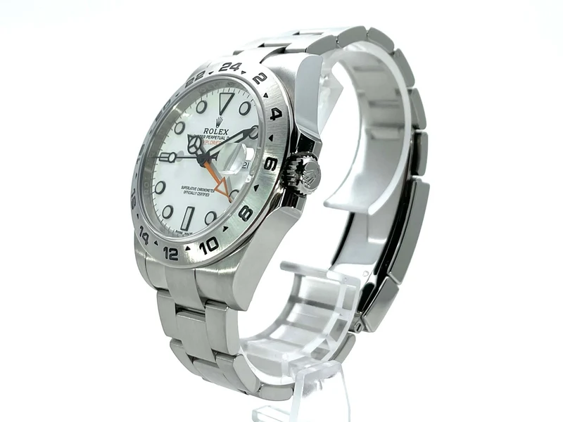 Rolex Explorer II 42 Edelstahl 216570 weißes Zifferblatt aus 2018
