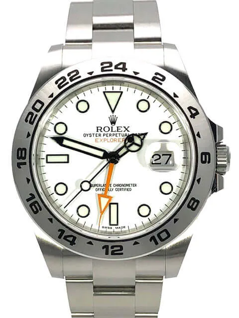 Rolex Explorer II 42 Edelstahl 216570 weißes Zifferblatt aus 2019