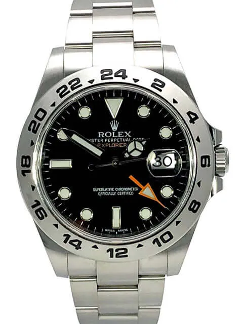 Rolex Explorer II 42 Edelstahl 216570 schwarzes Zifferblatt aus 2018