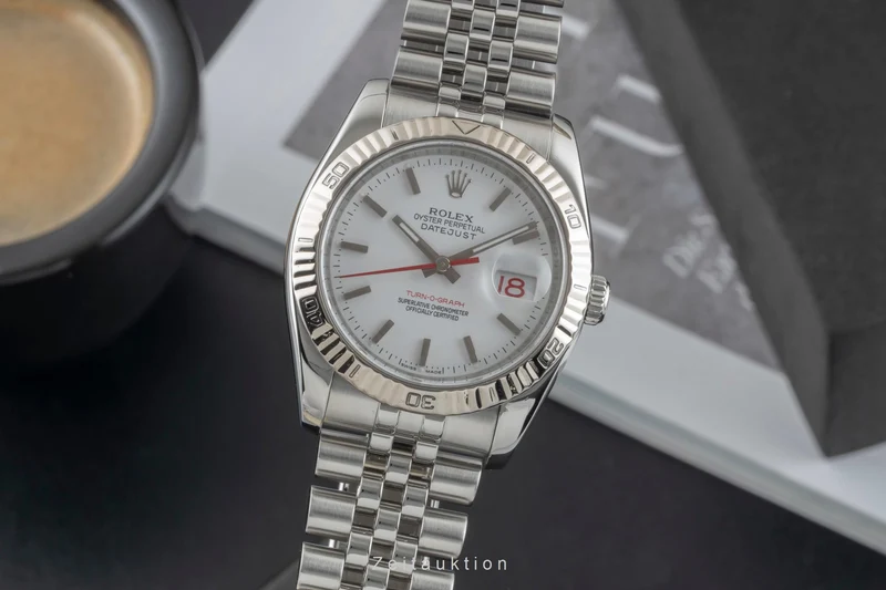 Rolex Datejust Turn-O-Graph steel / white gold automatic men's watch 116264 [2601585]