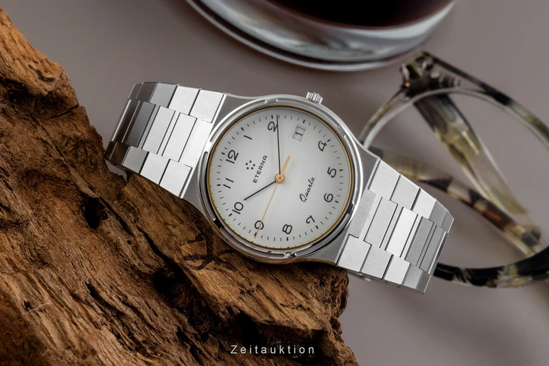 Eterna steel quartz men's watch 156.4244.41 Vintage [2601442]