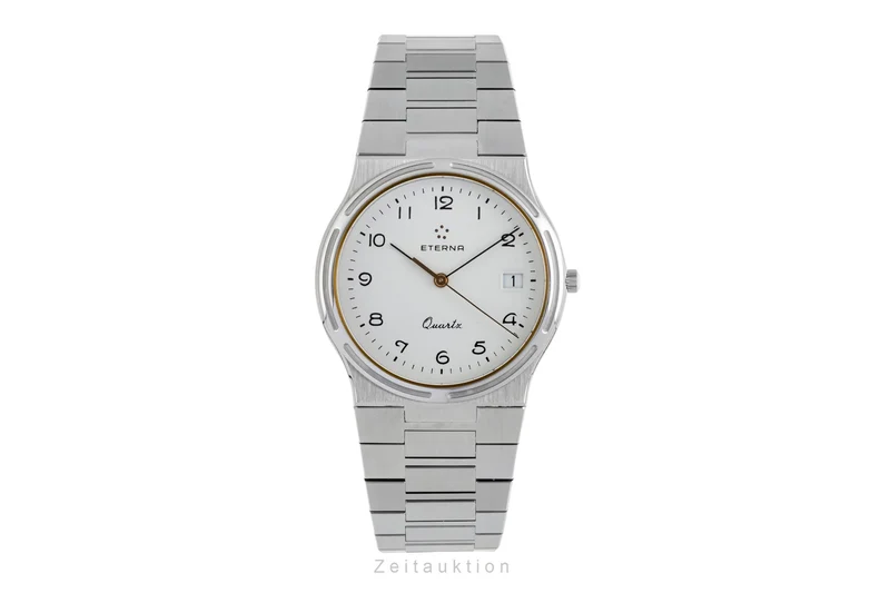 Eterna steel quartz men's watch 156.4244.41 Vintage [2601442]