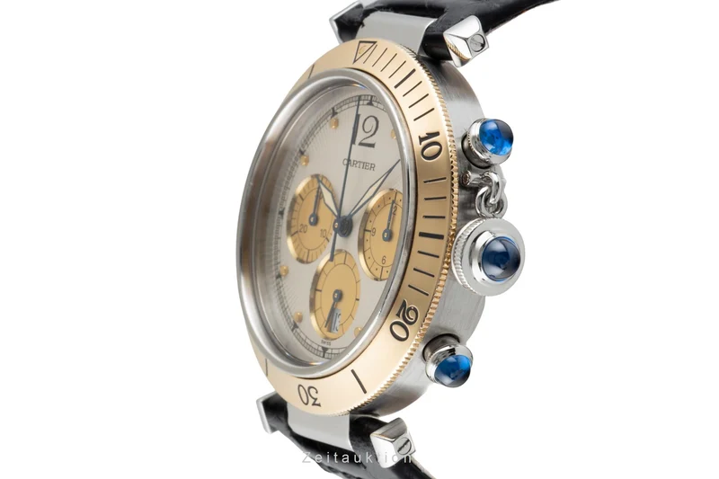 Cartier Pasha chronograph steel / gold quartz men's watch W3101155 [2601941]