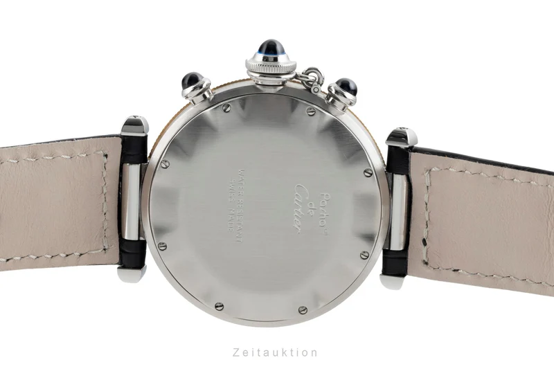 Cartier Pasha chronograph steel / gold quartz men's watch W3101155 [2601941]
