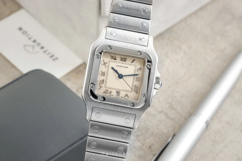 Cartier Santos steel quartz men's watch W20025D6 [2601550]