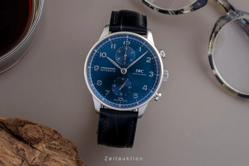 IWC Portugieser chronograph steel automatic men's watch IW371606 LP: 9100EUR [2601752]