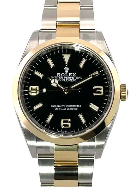 Rolex Explorer 36 Edelstahl Gelbgold 124273 verklebt 2021