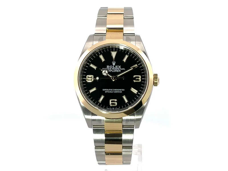 Rolex Explorer 36 Edelstahl Gelbgold 124273 verklebt 2021