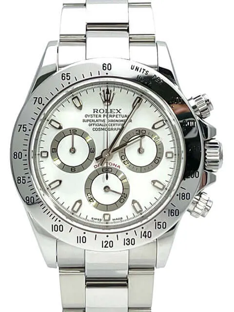 Rolex Daytona Edelstahl 116520 Weiß aus 2002 K-Serie