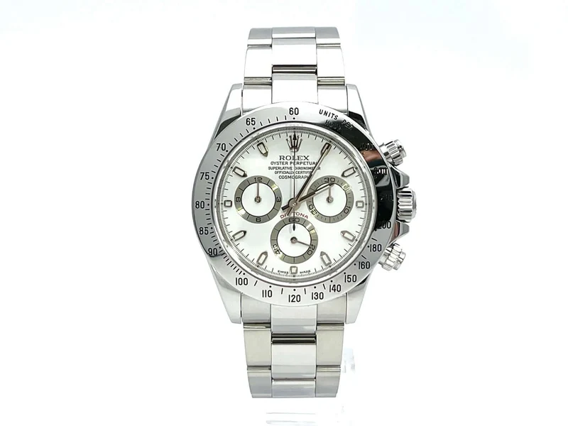 Rolex Daytona Edelstahl 116520 Weiß aus 2002 K-Serie