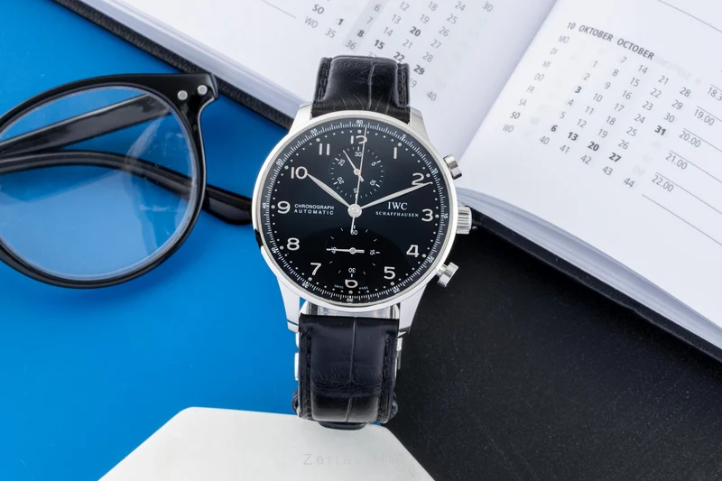 IWC Portugieser chronograph steel automatic men's watch IW371447 LP: 9100EUR [2601187]