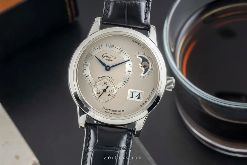 Glashütte PanoMaticLunar steel automatic men's watch 90-02-02-02-04 [2601589]