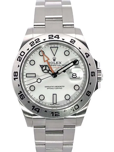 Rolex Explorer II 42 Edelstahl 216570 weißes Zifferblatt