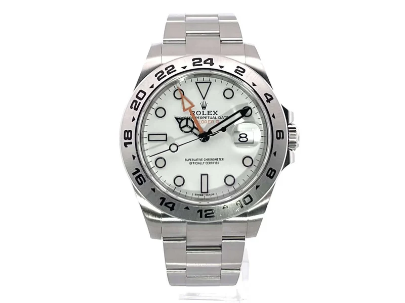 Rolex Explorer II 42 Edelstahl 216570 weißes Zifferblatt