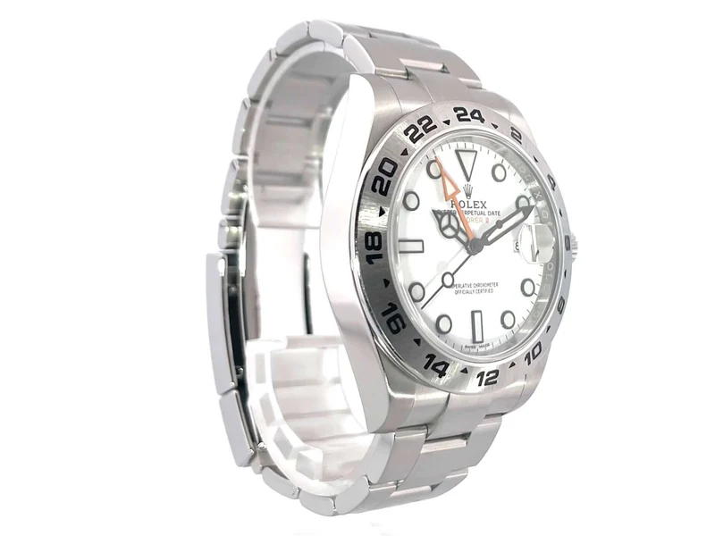 Rolex Explorer II 42 Edelstahl 216570 weißes Zifferblatt