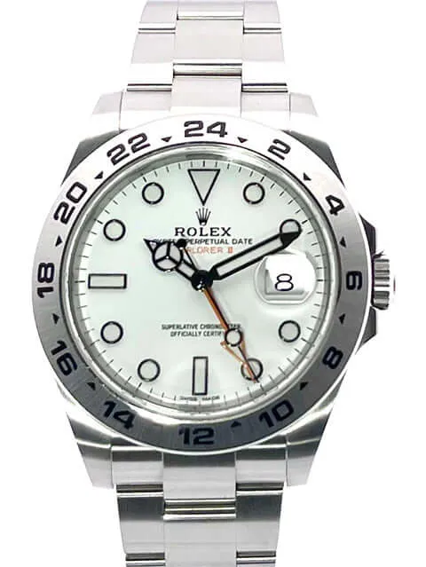 Rolex Explorer II 42 Edelstahl 216570 weißes Zifferblatt