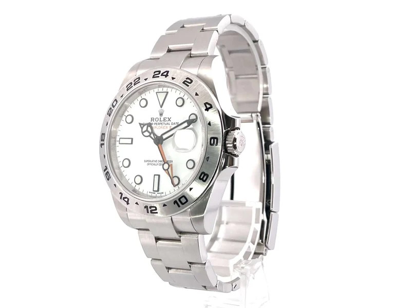 Rolex Explorer II 42 Edelstahl 216570 weißes Zifferblatt