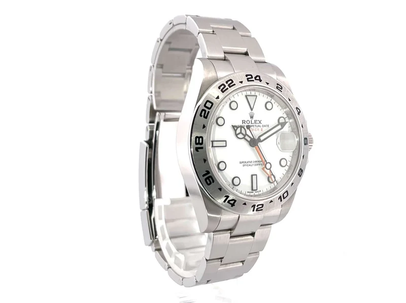 Rolex Explorer II 42 Edelstahl 216570 weißes Zifferblatt