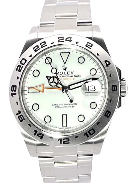 Rolex Explorer II 42 Edelstahl 216570 weißes Zifferblatt