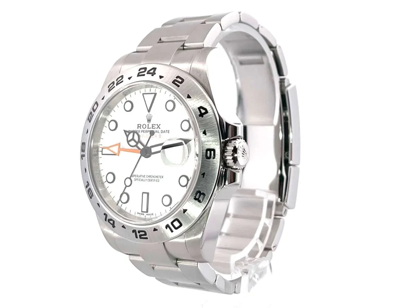 Rolex Explorer II 42 Edelstahl 216570 weißes Zifferblatt