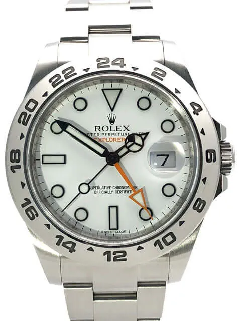 Rolex Explorer II 42 Edelstahl 216570 aus 2014 LC100 weißes Zifferblatt