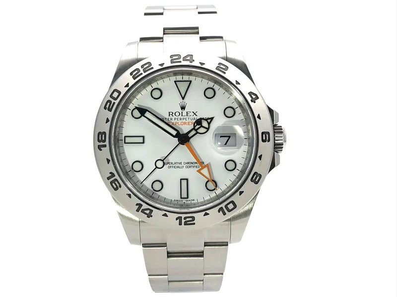 Rolex Explorer II 42 Edelstahl 216570 aus 2014 LC100 weißes Zifferblatt