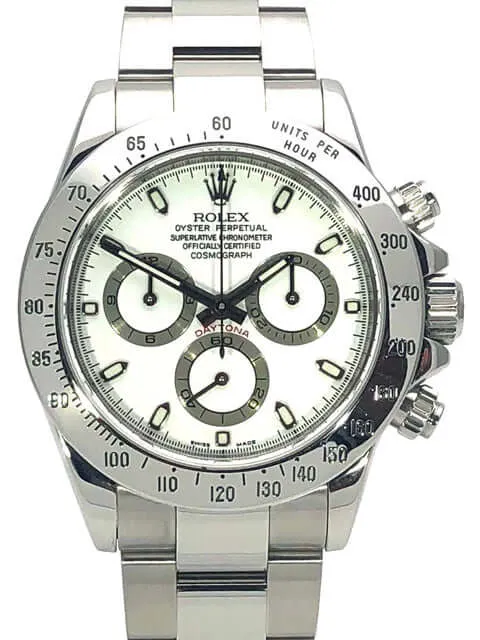 Rolex Daytona Edelstahl 116520 Weiß aus 2009 LC100
