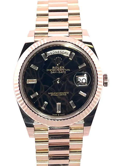 Rolex Day-Date 40 Everose-Gold 228235 Eisenkiesel Diamant