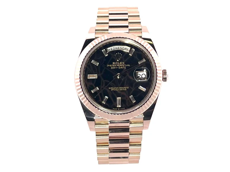 Rolex Day-Date 40 Everose-Gold 228235 Eisenkiesel Diamant
