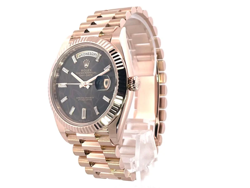 Rolex Day-Date 40 Everose-Gold 228235 Eisenkiesel Diamant