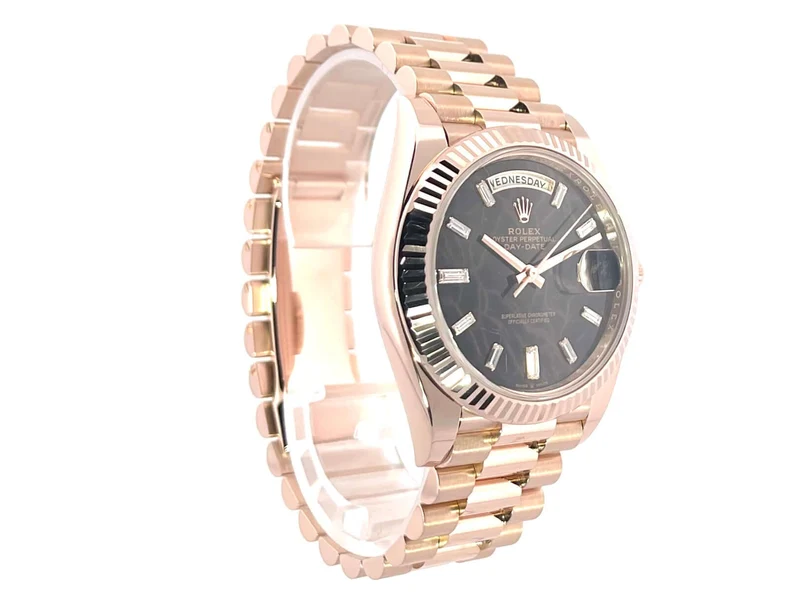 Rolex Day-Date 40 Everose-Gold 228235 Eisenkiesel Diamant