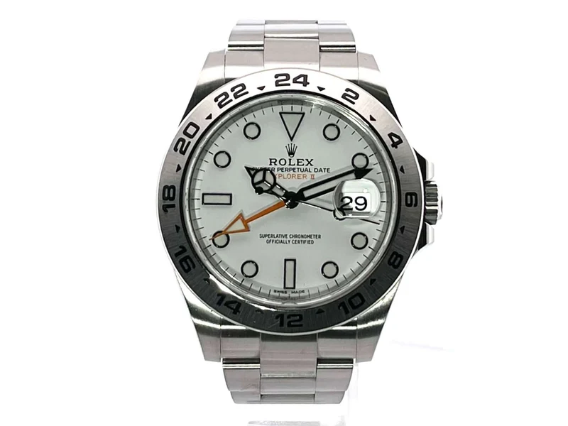 Rolex Explorer II 42 Edelstahl 216570 weißes Zifferblatt