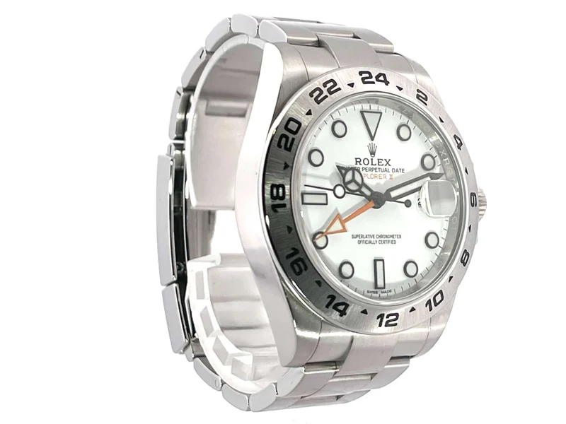 Rolex Explorer II 42 Edelstahl 216570 weißes Zifferblatt