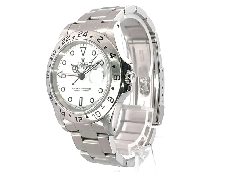 Rolex Explorer II Edelstahl Ref. 16570 Weiß LC100 aus 2000