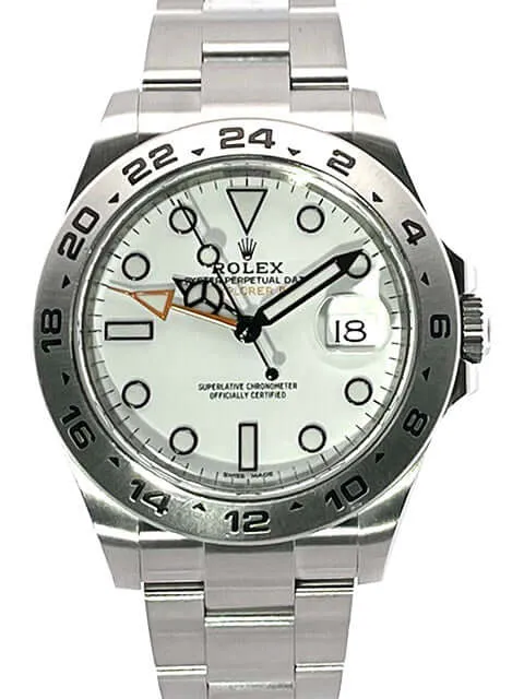 Rolex Explorer II 42 Edelstahl 216570 weißes Zifferblatt aus 2018