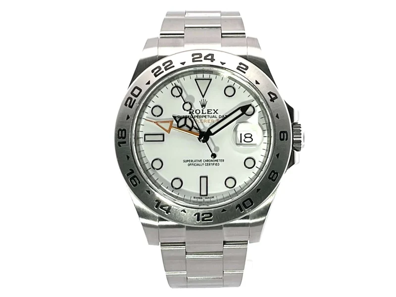 Rolex Explorer II 42 Edelstahl 216570 weißes Zifferblatt aus 2018