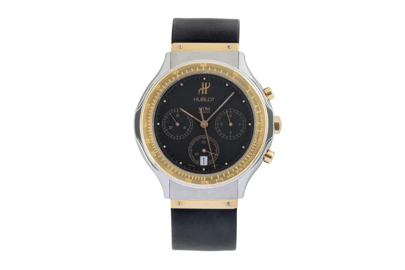 Hublot MDM chronograph steel / gold quartz men's watch 1620.2 [2600639]