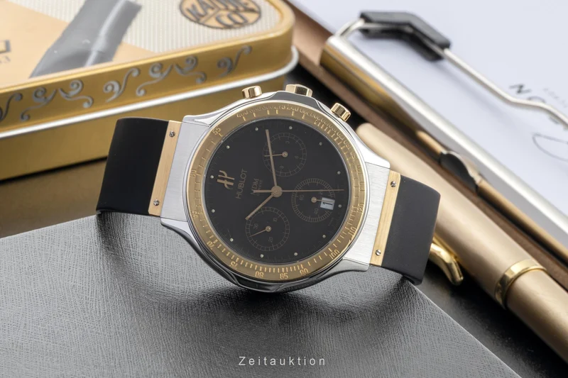 Hublot MDM chronograph steel / gold quartz men's watch 1620.2 [2600639]