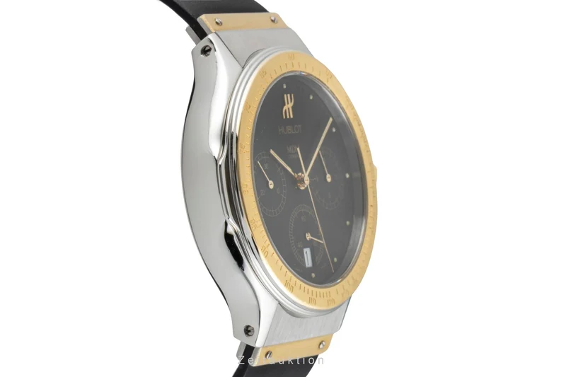 Hublot MDM chronograph steel / gold quartz men's watch 1620.2 [2600639]